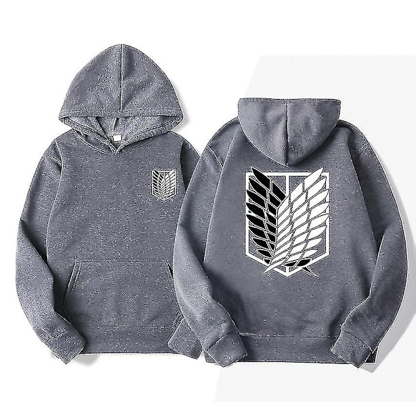 Attack On Titan Mænds Hoodie Anime Hoodies Mænd Kvinder Streetwear Trøje Harajuku Hoodies Sweatshirt Tøj -Perfet dark gray XXXL