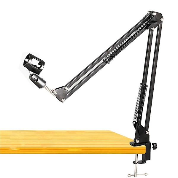 Boom Arm Stand Heavy Duty 360 Justerbar Metall Mikrofonstativ Skrivbordshållare-Perfekt Black 0