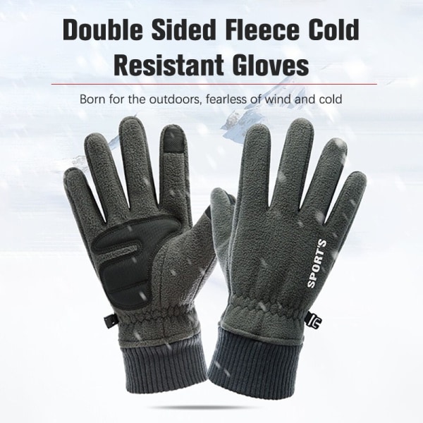 Men Winter Touch Gloves Herr Plus Velvet Thicken Driving Warm - Perfet Black