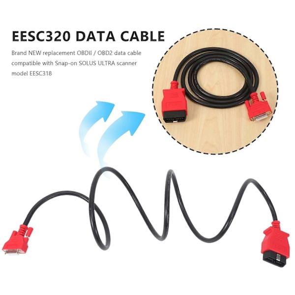 Bil 6ft Kort-på Scanner DA-4 OBDII OBD2 Datakabel til EDGE EESC320-Perfet