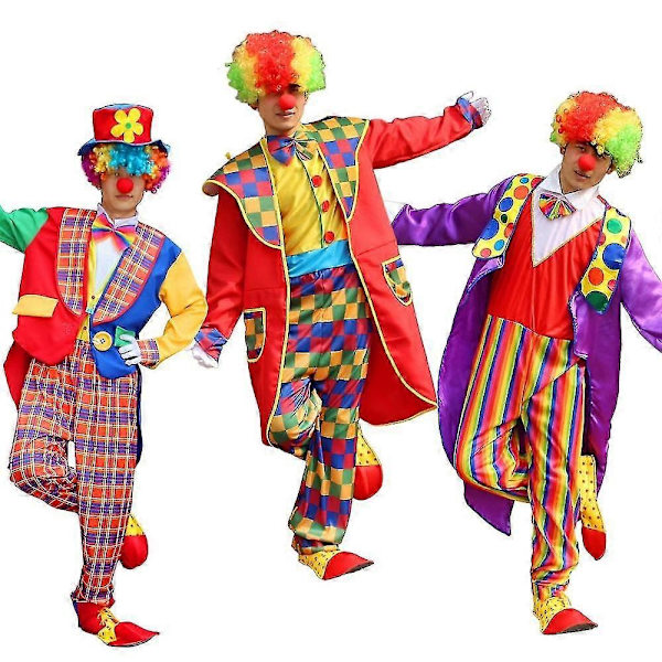 Halloween Klovnekostume til Voksne, Klovneudklædning til Mænd og Kvinder - Perfekt ZC-007 4XL