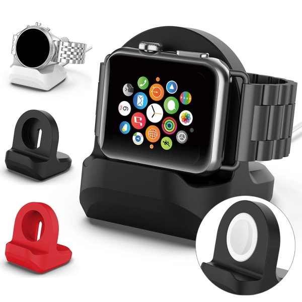 Apple Watch Silikon trådlöst laddarställ Basskyddsställ - Perfet red