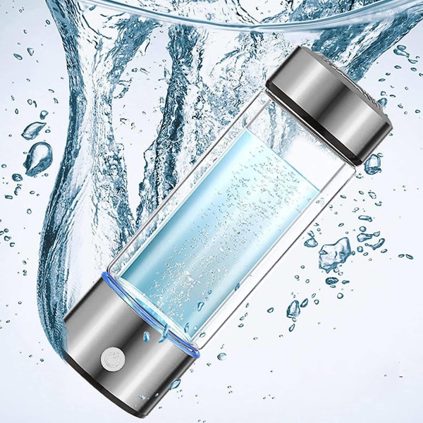 Hydrogen vandflaske Bærbar hydrogenrig vandglas Genopladelig ionvandgenerator Hydrogenrig vandkopgenerator til rejsehjem Sølv(80)