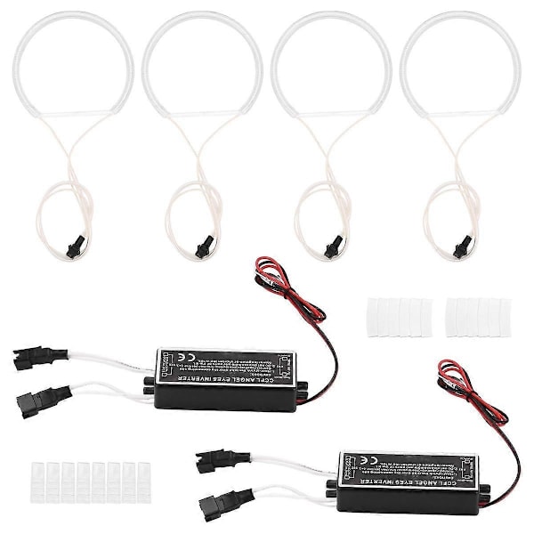 4 st Vita Strålkastare CCFL LED Angel Eyes Kit Halo Ring DRL Blinkers Ljus CCFL Strålkastarlampa Kompatibel med E36 E46 E39 E38-Perfet
