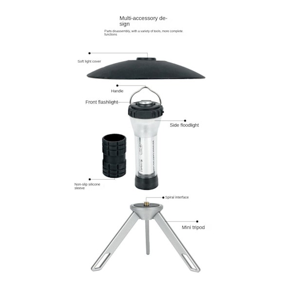 LED camping lanterne telt lys bærbar nødlampe udendørs flash lys-perfet Svart