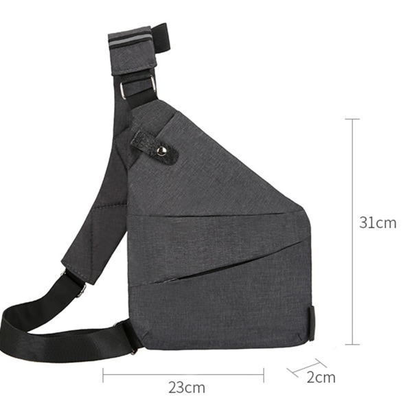 Lille Sling Bag Pung Tyverisikring Skuldertaske Mænd Kvinder Crossbody Taske grå - Perfet gray Left Side