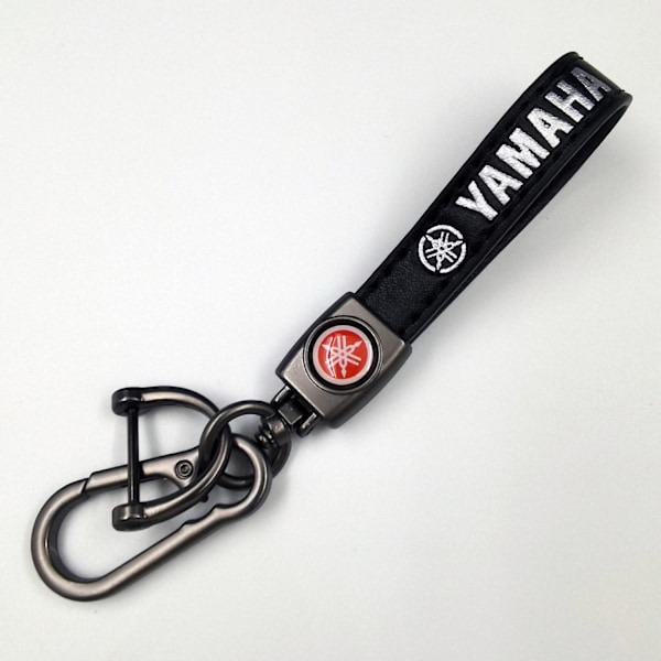 Læder Nøglering til Bil | Metal Finish | Robust Nøglering | Nøglering og Krogbeslag - Perfekt Silver Hardware Yamaha