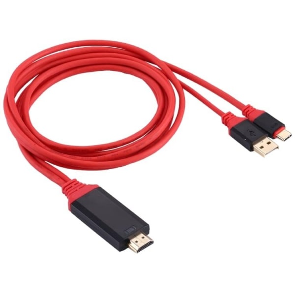 USB-C til HDMI adapter 2 m - Perfet red
