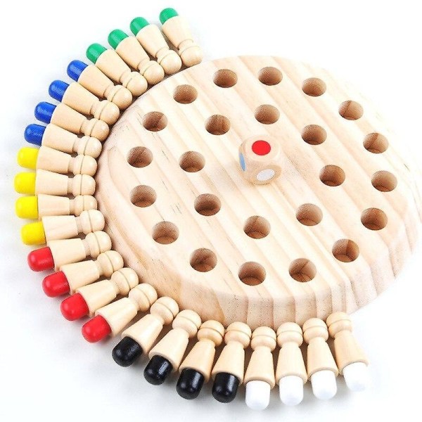 Børn Træ Memory Match Stick Skak Sjov farve spilleplade Puslespil Pædagogisk legetøj Evne læring null none