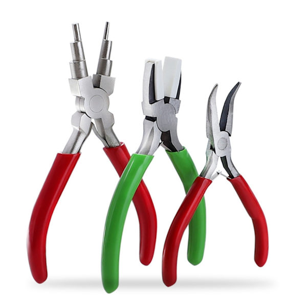 3 kpl set Professional 6 in 1 -lukituspihdit Nylon Pihdit Kaarevat kärkipihdit korujen valmistukseen
