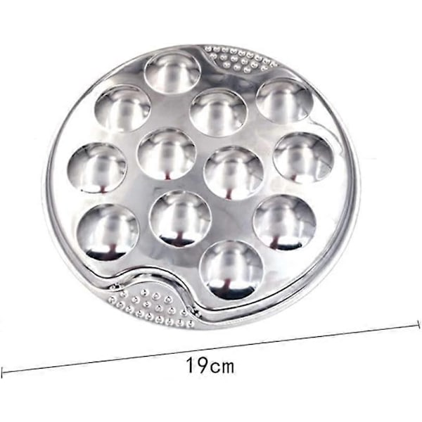 Snigel Escargot Tallrik Rostfritt Stål Förtjockad Snigeltallrik 12 Fack Hål Tång Set Mattallrik-Perfekt