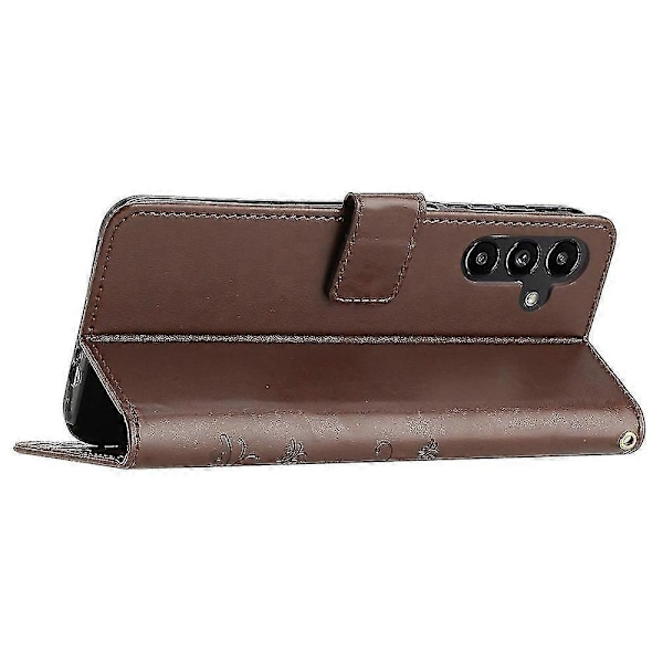 Kompatibel med Samsung Galaxy A55 5G Sommerfugl Læder Etui Telefon Cover med Stand Wallet-Perfet Brown