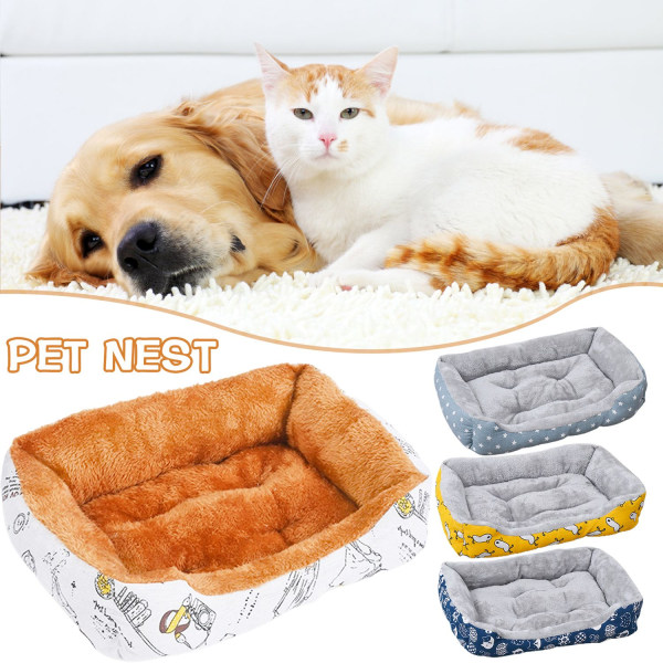 Supermjuk kattsäng för husdjur Bekväm varm kudde för husdjur rörlig sovmatta för husdjur Light Gray Coffee M