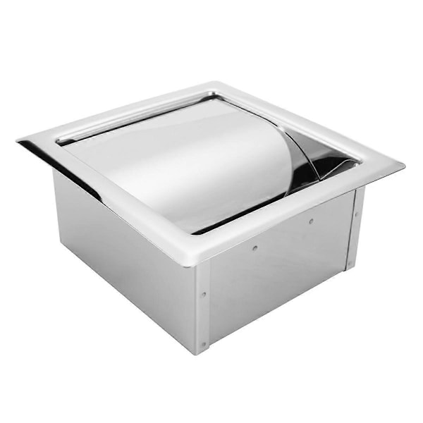Ruostumattomasta teräksestä valmistettu upotettu WC-paperiteline seinälle, moderni WC-paperiteline - Täydellinen