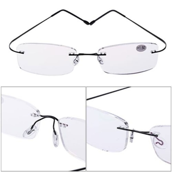 Læsebriller Brillehukommelse Titanium BLACK STRENGTH-350 - Perfet black Strength-350