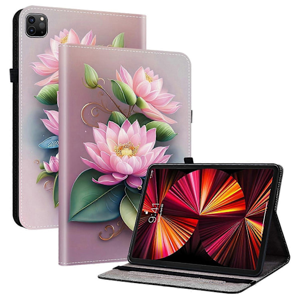 Læder Etui Kompatibelt med iPad Air 11 (2025) (2024) Air (2022) (2020) Pro 11 (2022) Mønsterprintet Tablet Co-Perfet Lotus