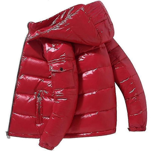 Blank Downjacka Herr Vinterjacka Ståuppkrage Dunjacka med Huva - Perfekt Red XL