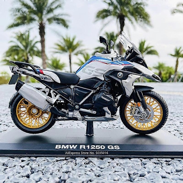 1:12 R 1250 GS - Off-Road-Moottoripyörä, Alumiinijalusta, Alkuperäinen Lisensoitu Valettu Malliauto, Keräilyesine, Lahja - Täydellinen V-Strom