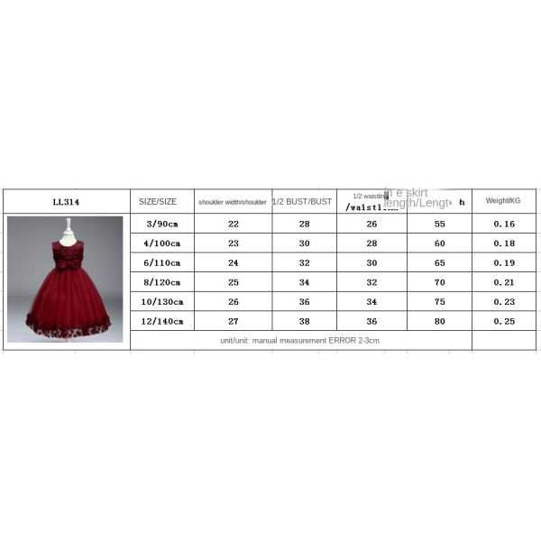 Børnetøj Piger Bowknot Princess Dress Pailletter brudekjole - Perfet 10/130cm