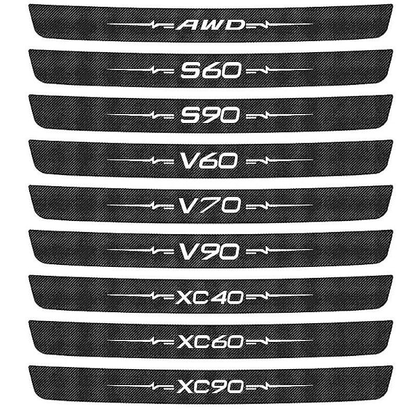 Dekaler for Volvo AWD S60 S90 V60 V70 V90 Xc40 Xc60 Xc90 Peugeot V40 V50 C70 Xc70 Bagasjeromsbeskytter Dørterskel - Perfekt