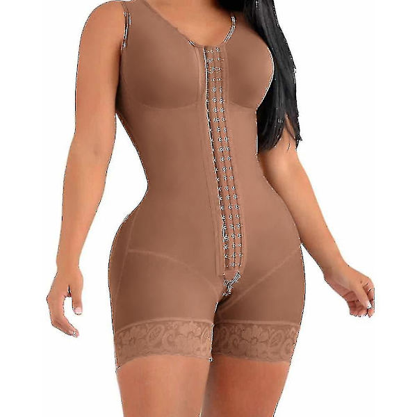 Høj Kompression Kort Girdle med Spænder Bryst til Daglig og Post-kirurgisk Brug Slankende Skab Belly Kvinder GNz-Perfet coffee 3XL
