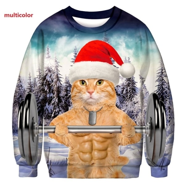 Christmas Digital Printing Sweatshirt Langærmet Sport - Perfet red