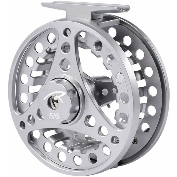 5/6 Sølv Helmetal fiskehjul Fluefiskerhjul Alle aluminiumslegering Metal Fluefiskerhjul - Perfet