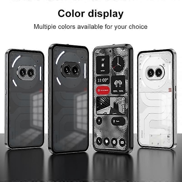 Snap-on Metalramme Etui til Nothing Phone 2a-Perfet Black