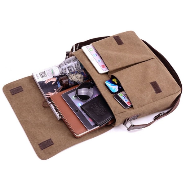 Uusi miesten olkalaukku Canvas Messenger Bag Office - Perfet brown