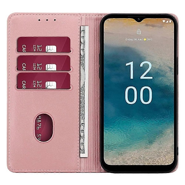 til Nokia C12 4G/C12 Pro/C12 Plus Magnetisk Lukning Stand Telefon Cover PU Læder Wallet Shell - Perfekt Style D