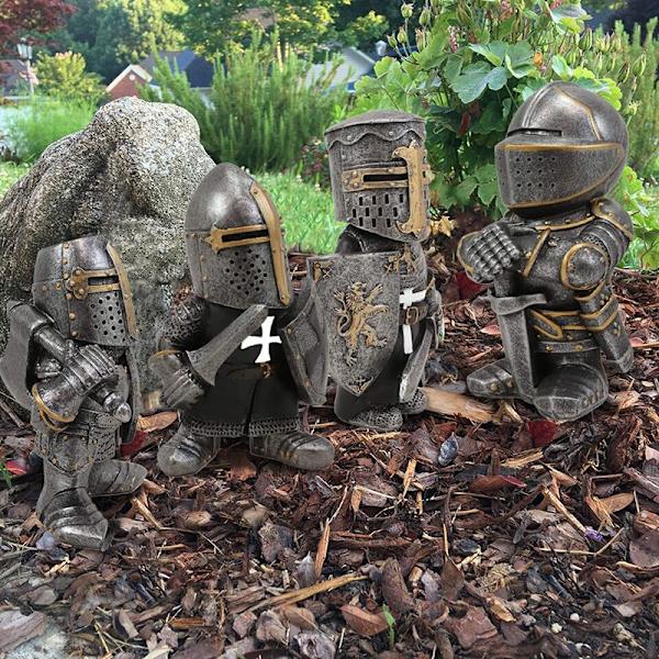 Knight Gnomes Guard 1/8 st Resin Desktop Ornament Skulptur Soldat Miniatyr igur Collection Heminredning F