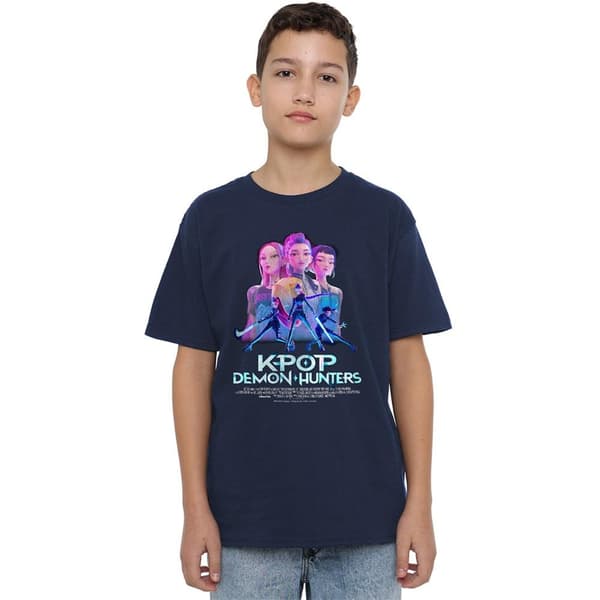 K-Pop Devil Hunter Barn/Barn Huntr/X Anime T-Shirt-Perfekt Navy 3-4 Years