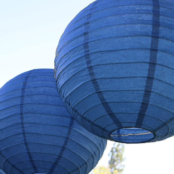 12 stk Papirlykter Multifargede Dekorative Runde Papirlykter for Festivalfest Jubileum med 4 Størrelser - Perfekt Dark Blue