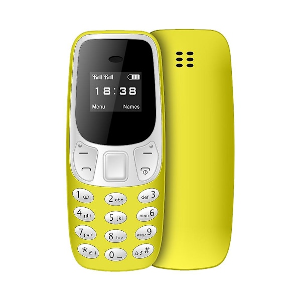 Servo Bm10 Mini Mobiltelefon 2 Sim-kort Bluetooth-hodetelefoner Stemmeveksler Lydopptak med lav stråling Liten mobiltelefon - Perfet Yellow