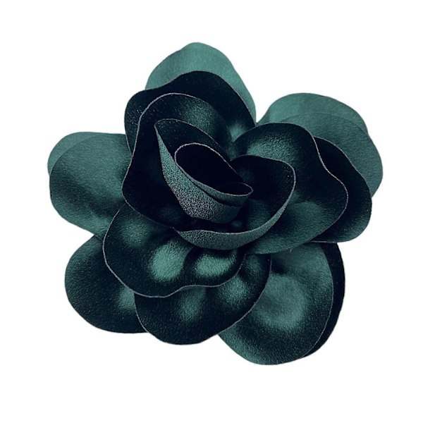 Formell anledning corsage fransk stor rose sateng stoff brud brudgom bryllup corsage dansefest perfekt Atrovirens