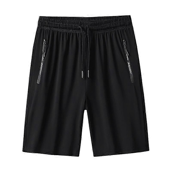 Miesten Juoksu- ja Vaellusshortsit, Nopeasti Kuivuvat Urheilushortsi, Ulkoilushortsi, Vetoketjullinen Tasku - Musta - Perfet 4XL
