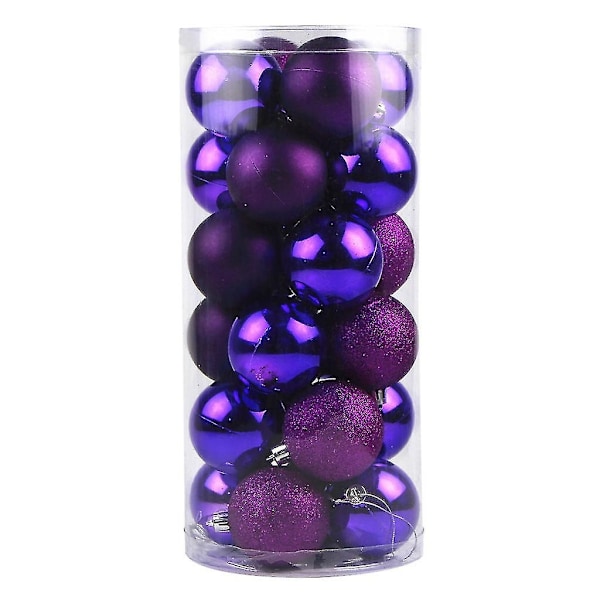 24 Julgranskulor i en hink 6cm - Perfekt Violet