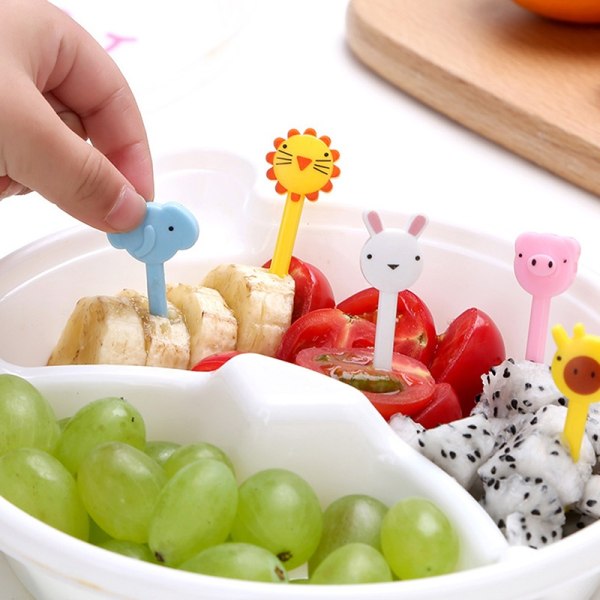 10 stk e Mini Animal Farm Cartoon Picks Snack Gafler Lunsj Bento - Perfet