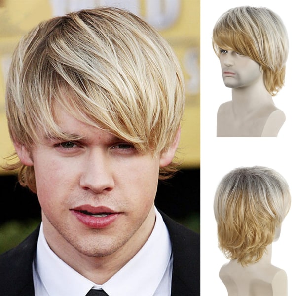 blond kort peruk för män Daily Cosplay Party Natural Daily - Perfet