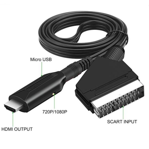 Scart till HDMI-omvandlare, Allt-i-ett Scart till HDMI-adapter, 1080P