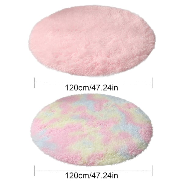 Rosa Rund Matta för Flickrum, Fluffig Cirkelmatta - Perfekt