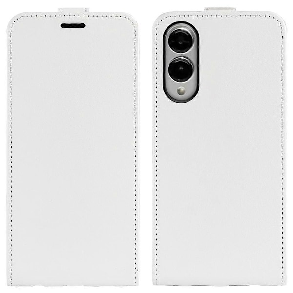 Kompatibel med R64 Textur Vertikal Flip Läder Telefonfodral-Perfet White For Samsung Galaxy S25 Edge 5G