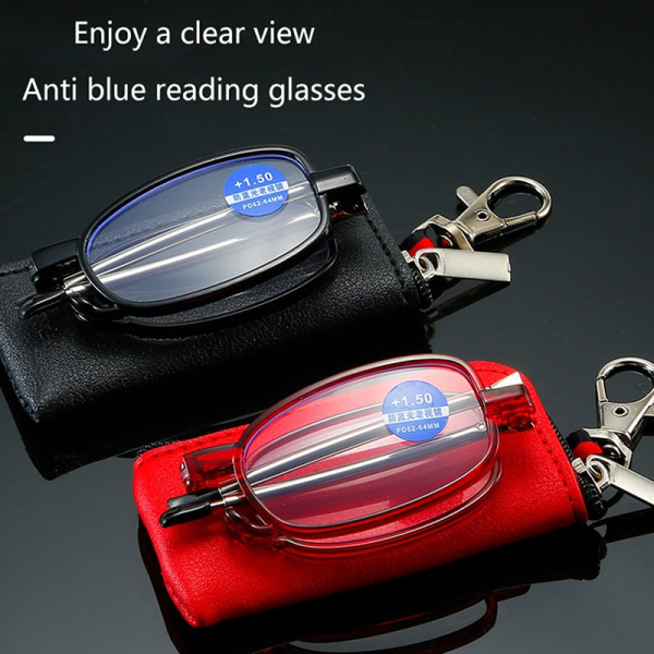 Lese Blue Ray Briller Herre Dame Sammenleggbare Briller Innfatning Metall - Perfet Black 200