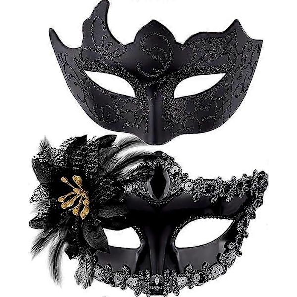 Venetiansk mask för par, maskeradmask, venetiansk spetsmask för kvinna, maskeradfest för man - Perfekt
