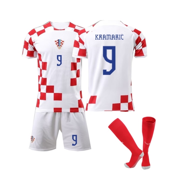 Jalkapallopaita vuoden 2022 jalkapallon MM-kisoihin Kroatiassa Home Modric Football -paita 9# KRAMARIC 2XL