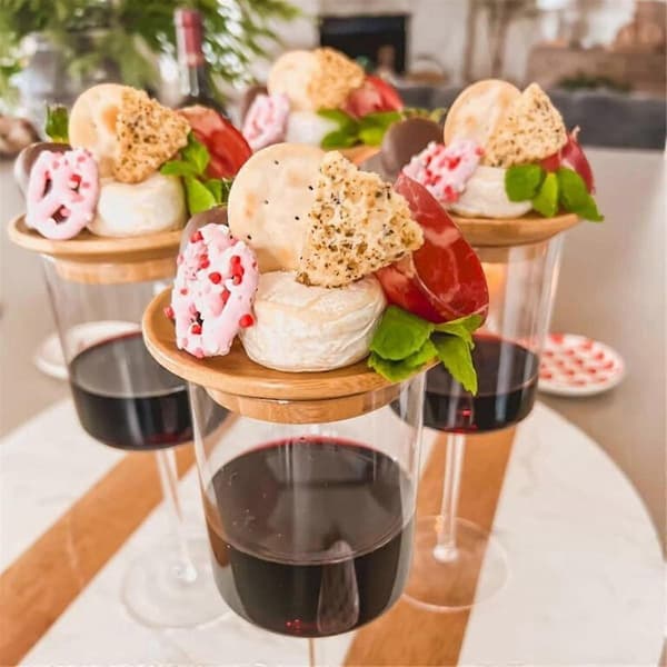 8 st Vinglas Charkuteribricka topper Vinglas Charkuteribricka Bamboo Vinglas topper-Perfekt