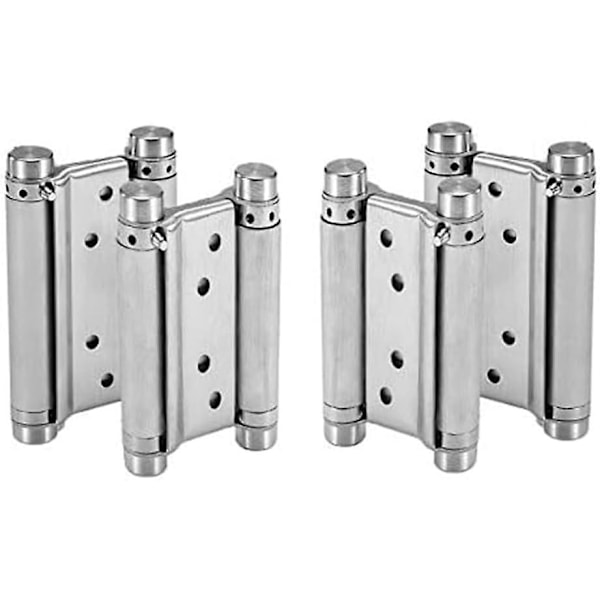 Double-Acting Spring Hinges (4 Pack) - Self-Closing, Ideal for Cafe and Salon Doors, Smooth Closing with Double-Elastic Buffer, Perfect Replacement Hi