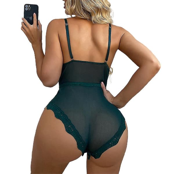 Dam Spetsunderkläder Nattkläder Underkläder Nattlinne Body - Perfet Dark Green L