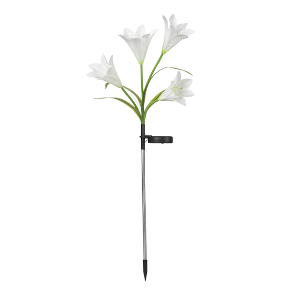 LED utomhus trädgård Lily Flowers Soldrivna lampor i flera färger-perfet white