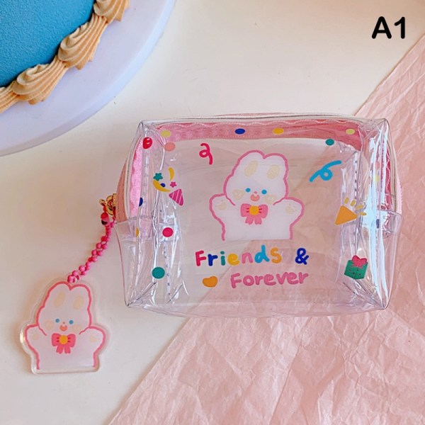 Cartoon Portable Coin Bag Kosmetikväska Transparent Zipper Wat - Perfet A1